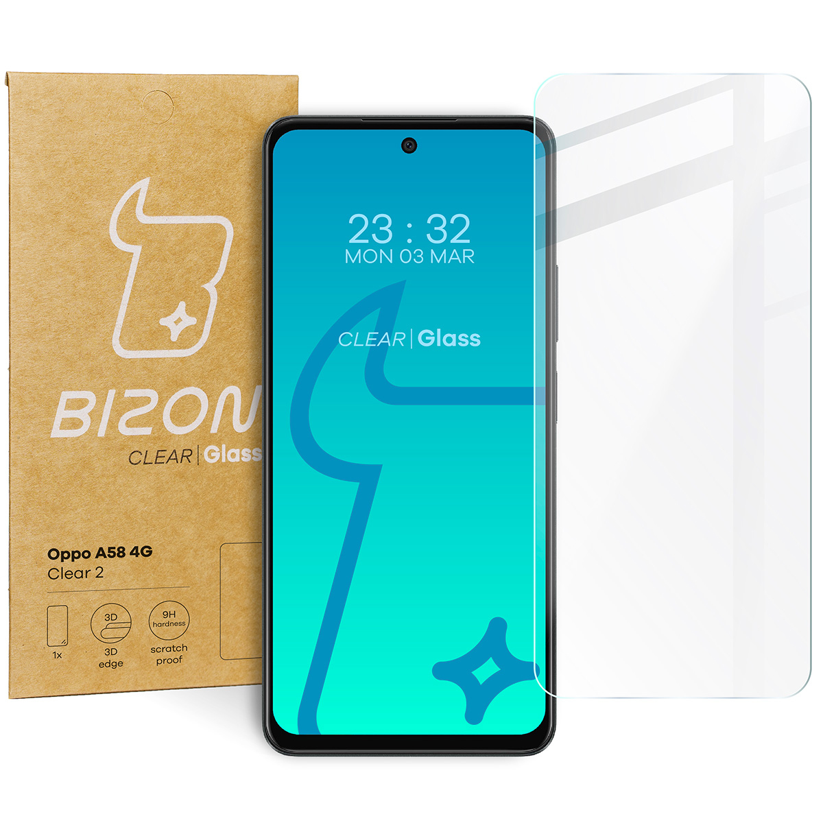 Szkło hartowane Bizon Glass Clear do Oppo A58 4G